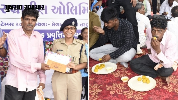 VIDEO| સુરેન્દ્રનગર: તરણેતરના મેળામાં 'લાડુ સ્પર્ધા', 30 મિનિટમાં 28 લાડુ આરોગીને વિંછીયાના બળવંતભાઈ બન્યા પ્રથમ વિજેતા