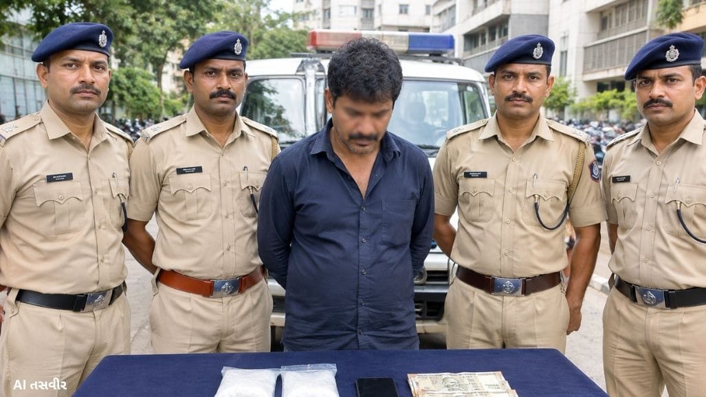 અમદાવાદમાં મધ્ય પ્રદેશથી MD ડ્રગ્સ સાથે વેચાણ કરવા આવેલો શખસ ઝડપાયો