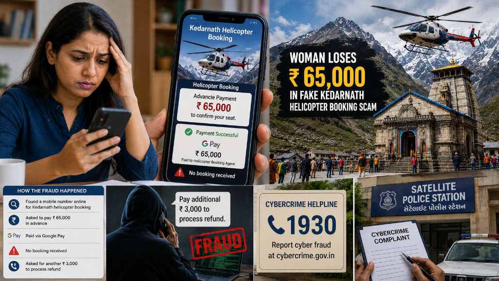 Ahmedabad Woman Loses ₹65,000 In Fake Kedarnath Helicopter Booking Scam