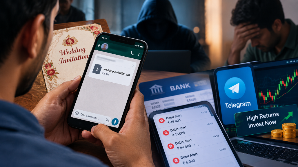 Fake Wedding Invites and Telegram Stock Schemes Drain ₹2.10 Lakh in East Ahmedabad Cyber Scams