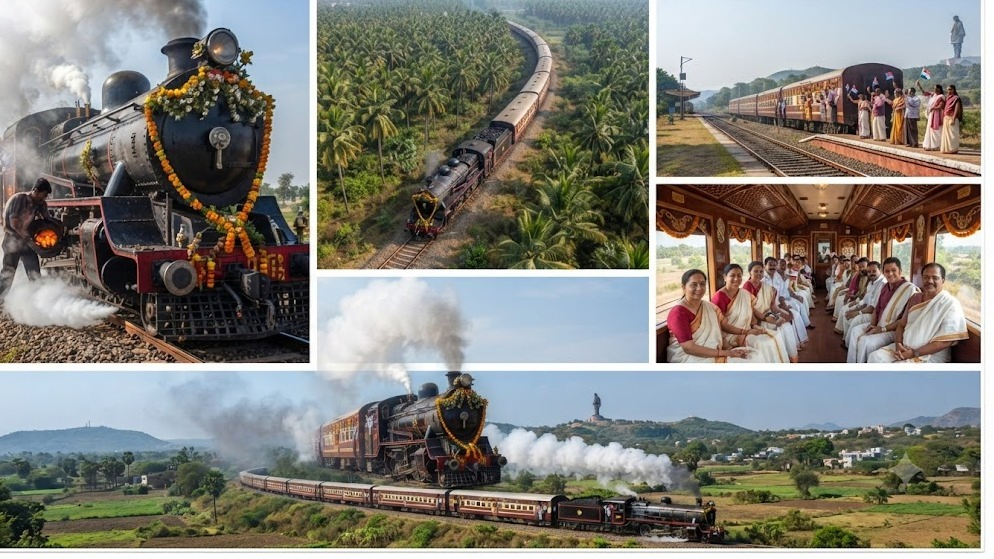 Heritage Special Train Carries National Film Award Guests from Ekta Nagar to Vadodara
