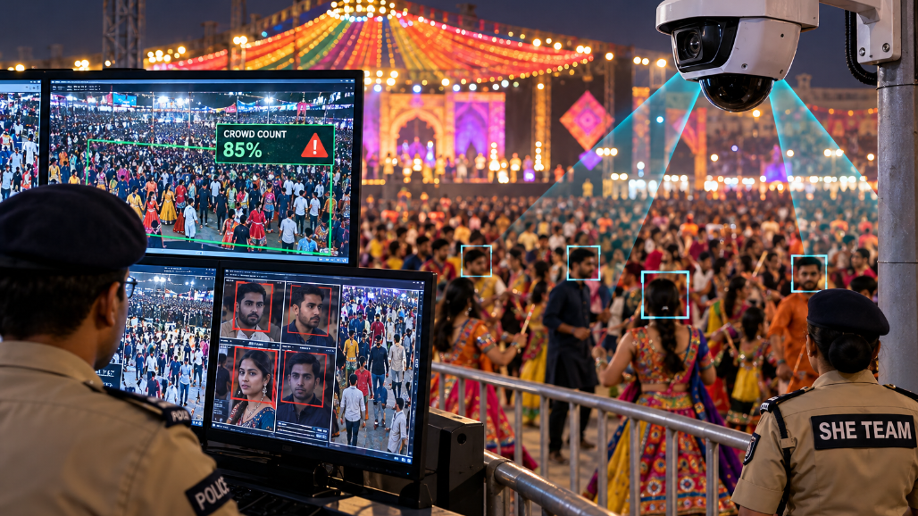 Navratri Security Tightened In Ahmedabad: AI Cameras, Face Recognition To Watch Garba Venues