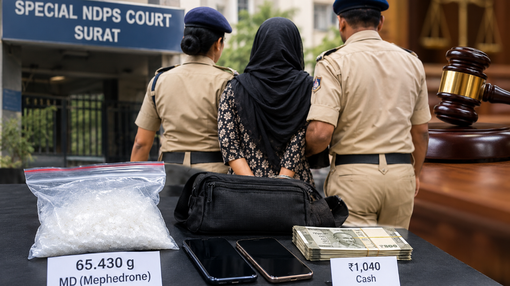 Surat Court Sentences Woman To 10 Years In Jail For Carrying 65g MD Drugs, Acquits Co-Accused