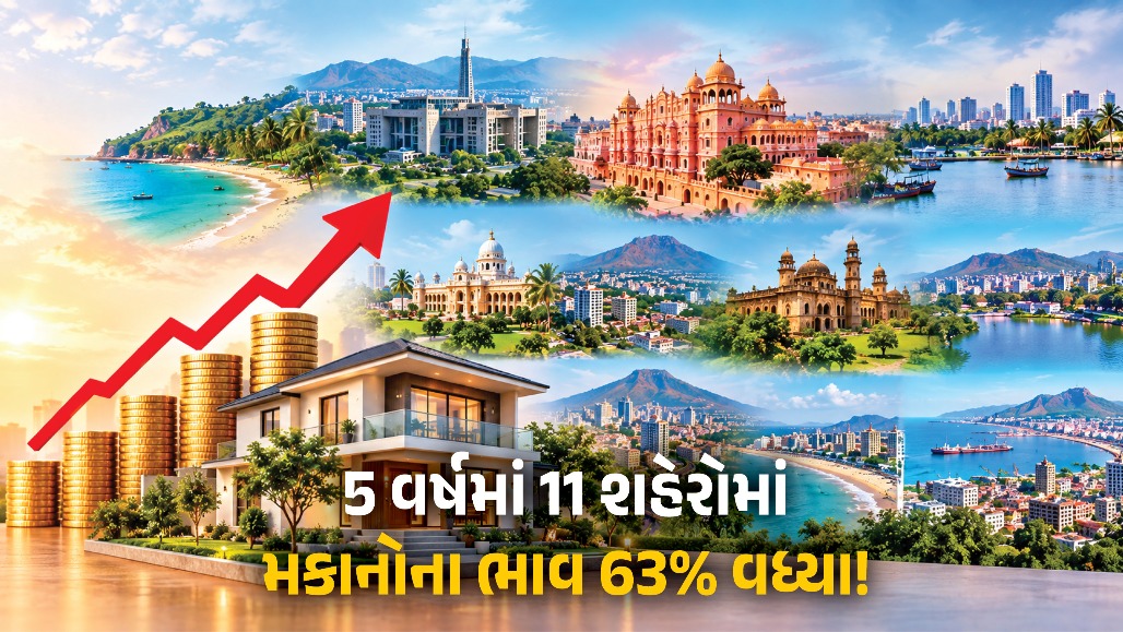 5 વર્ષમાં મકાનોના ભાવ 63% વધ્યા! સૌથી વધુ ક્યાં? જુઓ 11 શહેરોનો ‘પ્રોપર્ટી રિપોર્ટ’