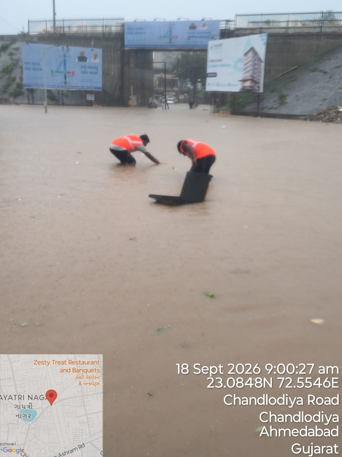 Waterlogging Removal Work at Gayatri Garnala in Chandlodiya Ward