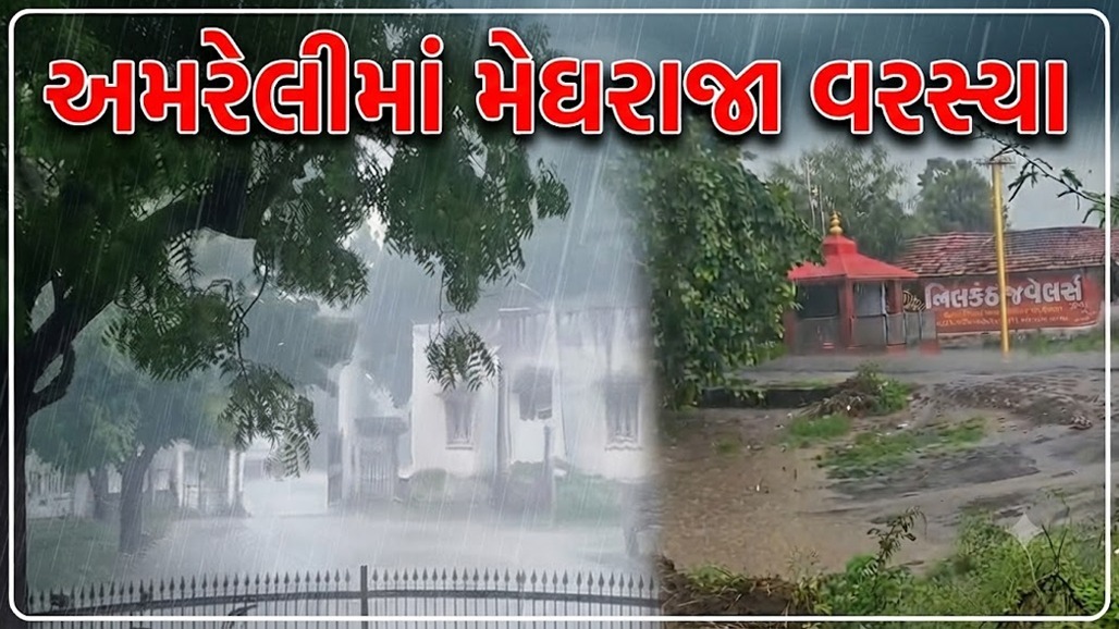 અમરેલી જિલ્લામાં મેઘરાજાની જમાવટ: લાઠી-સાવરકુંડલામાં ધોધમાર વરસાદથી ખેડૂતોમાં ખુશીની લહેર