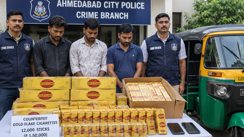 Three Held With Counterfeit Gold Flake Cigarettes Worth ₹1.5 Lakh In Ahmedabad