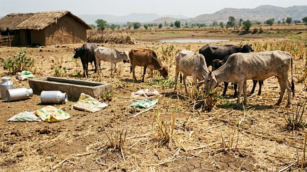Potential Milk Crisis: Fodder Lands Shrink 23% in Six Years, Threatening Dairy Yields and Farmer Incomes