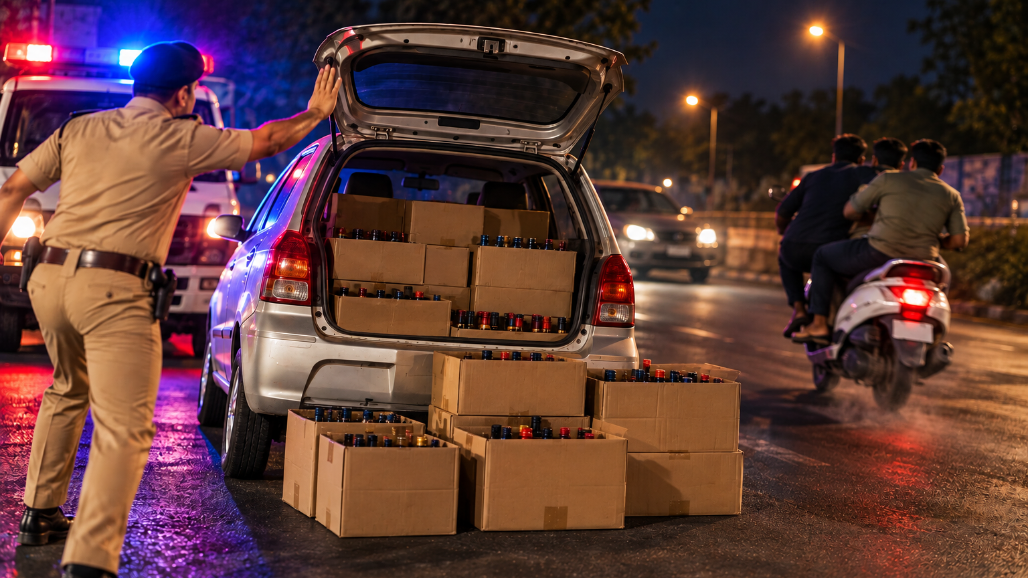 Fake Number Plate, 1,488 Liquor Bottles: Bootlegger And His Two Brothers Booked In Naroda