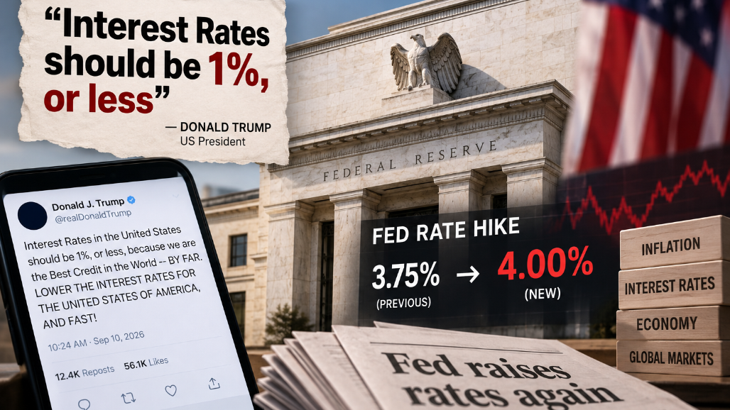 Trump Fumes at Fed Over Rate Hike and Demands Borrowing Costs Be Slashed to 1%