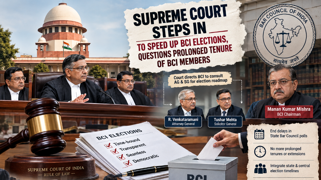 Supreme Court Steps In to Speed Up Bar Council of India Elections, Questions Prolonged Tenure of BCI Members