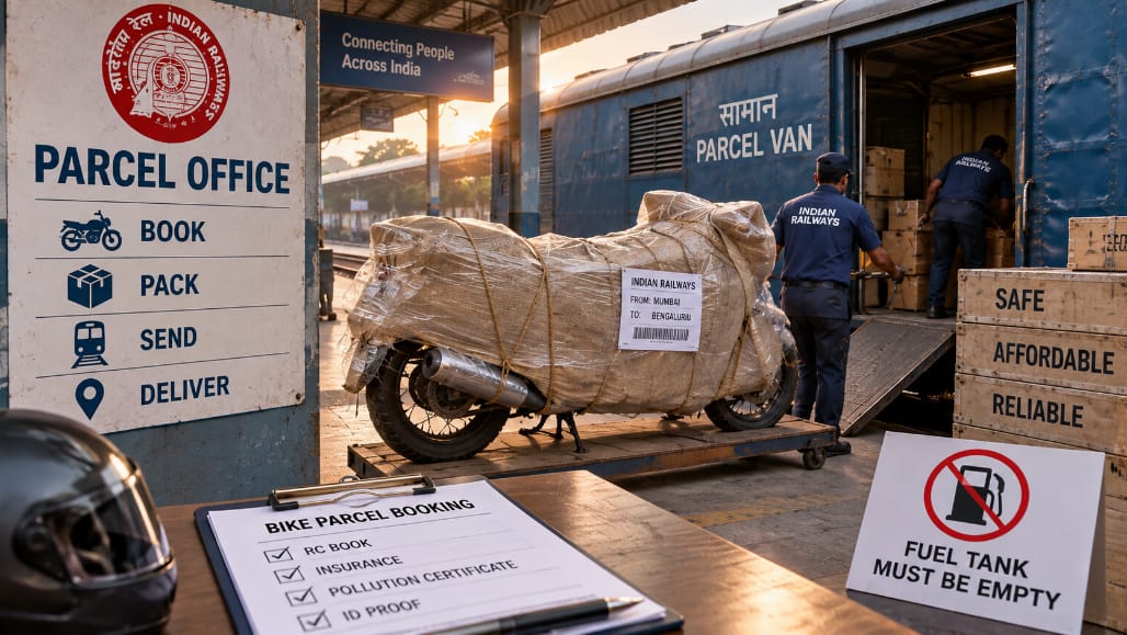 ટ્રેનમાં બાઇક પાર્સલ કરવાના Indian Railways ના નિયમો