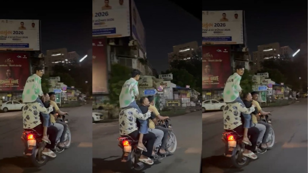 Ahmedabad Police Arrest Three After Four Ride On One Bike In Late-Night Stunt