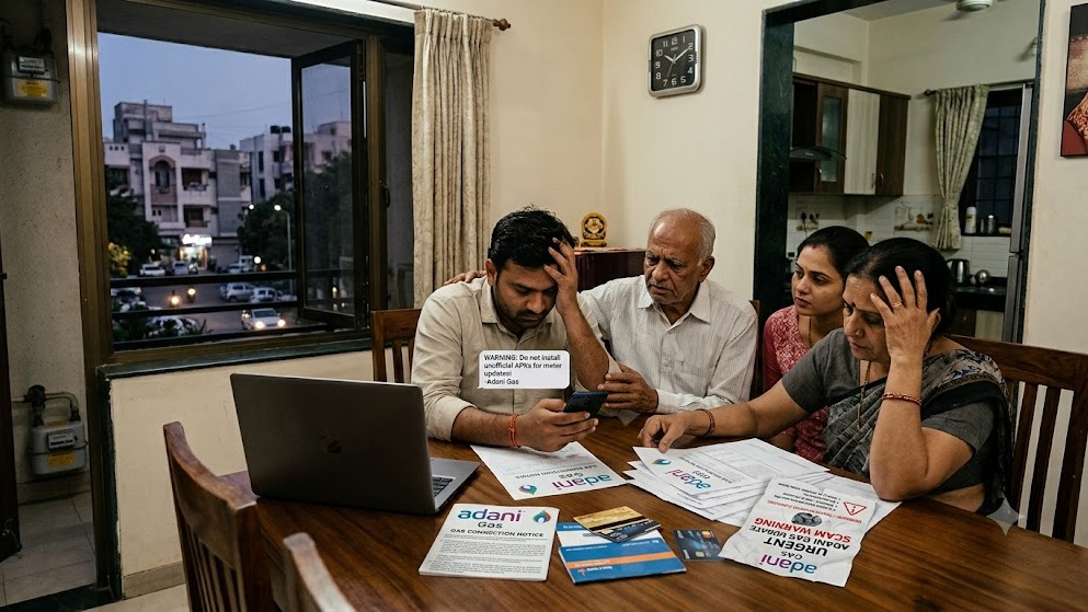 Ahmedabad Trader’s Family Loses ₹11.53 Lakh In Fake Adani Gas Meter Update Scam