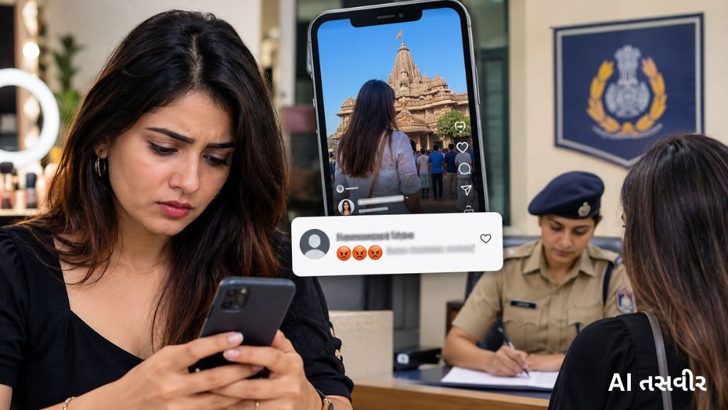 અમદાવાદ: મંદિરમાં રીલ્સ શૂટ વિવાદ બાદ ઇન્ફ્લુએન્સર યુવતી પર સોશિયલ મીડિયામાં જાતિવાચક ટિપ્પણી, એટ્રોસિટી એક્ટ હેઠળ ગુનો દાખલ
