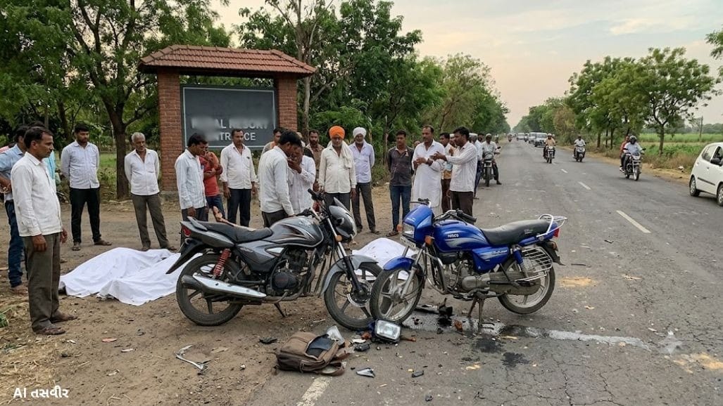 આણંદ-બોરસદ રોડ પર ભયાનક અકસ્માત: બે બાઇકની ટક્કરમાં 3 યુવાનના મોત, ગામમાં શોક