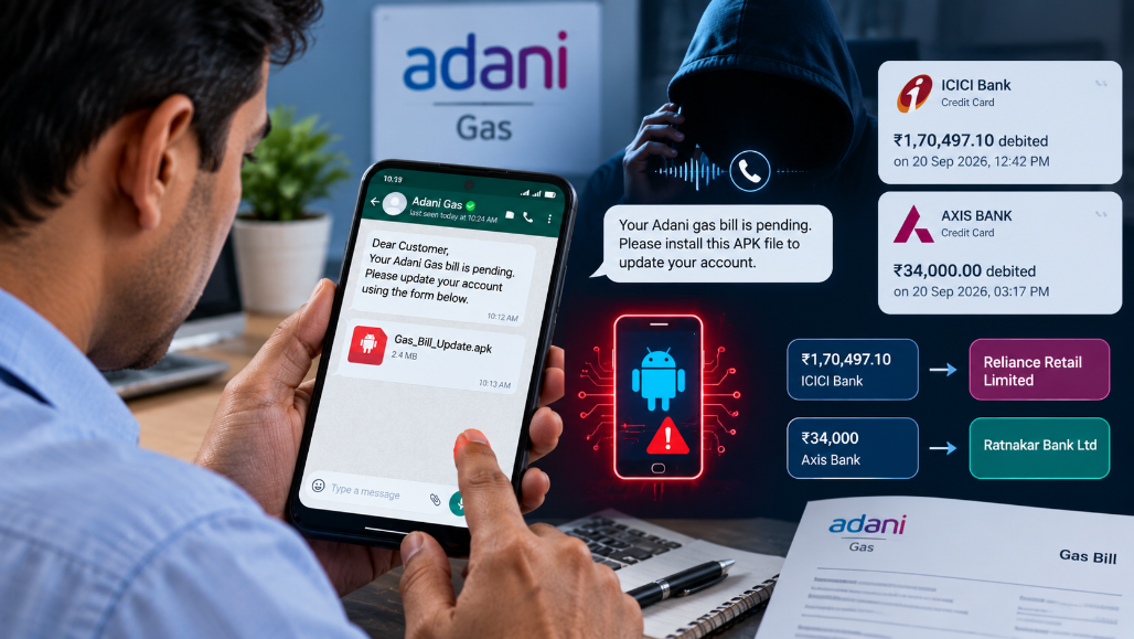 Ahmedabad Man Loses ₹2.04 Lakh After Fraudster Posing As Adani Gas Official Sends APK File