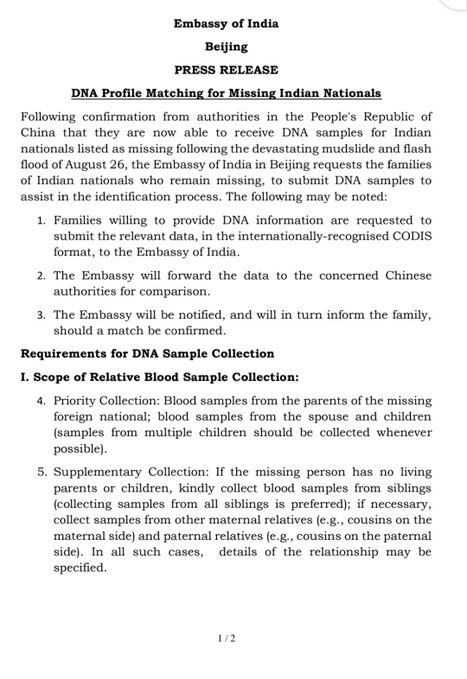 India Seeks DNA Samples From Families of Nationals Missing in China ...