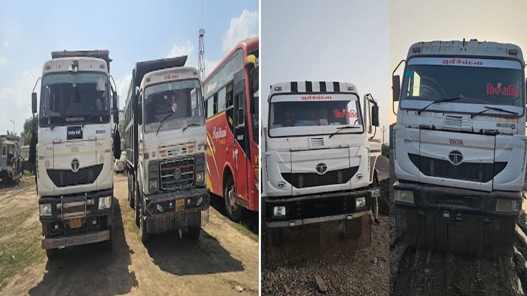 જોડિયા બાદનપર રોડ અને પડાણામાં ખાણ-ખનીજ વિભાગની કાર્યવાહી: 6 ડમ્પર જપ્ત, 1.90 કરોડનો મુદ્દામાલ કબજે