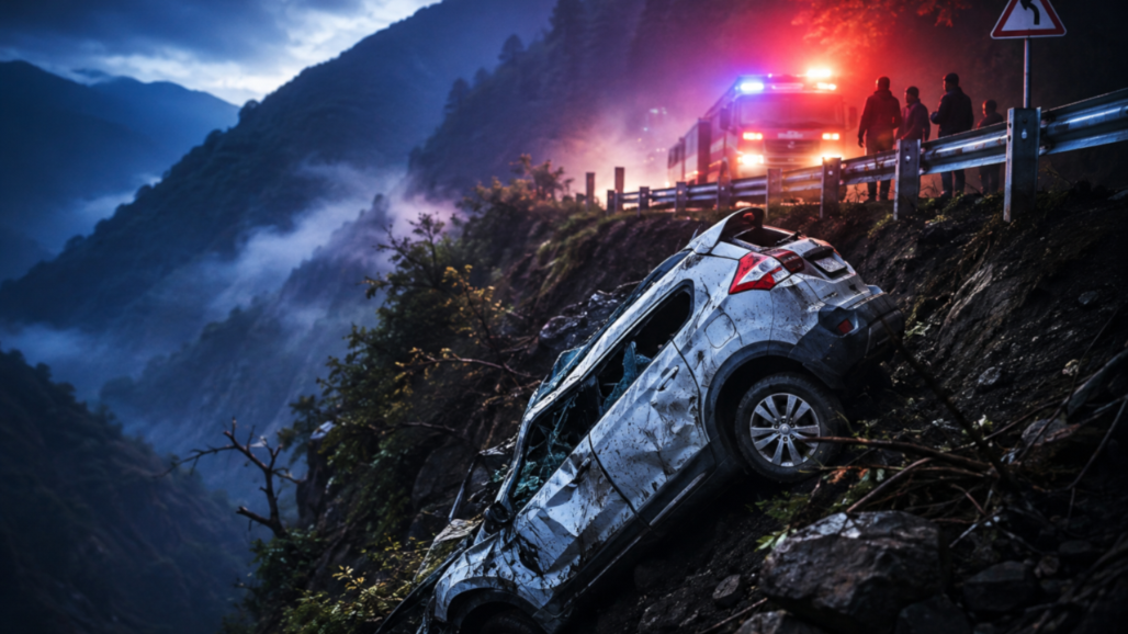 Four Killed, One Injured After Vehicle Plunges Into 200-Metre Gorge in Kullu