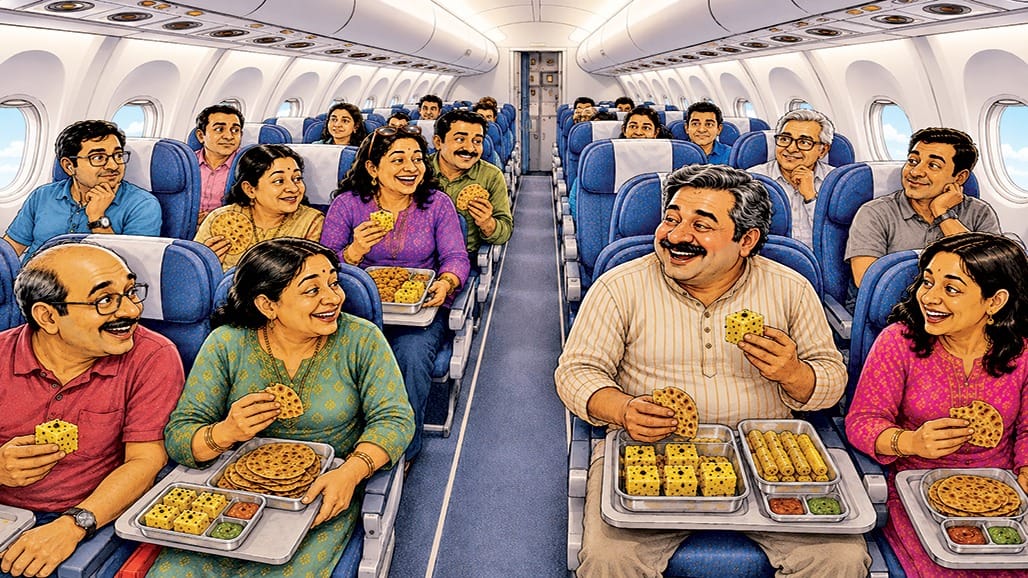 પ્લેનમાં થેપલાં-ઢોકળાં ખાઈ શકાય?