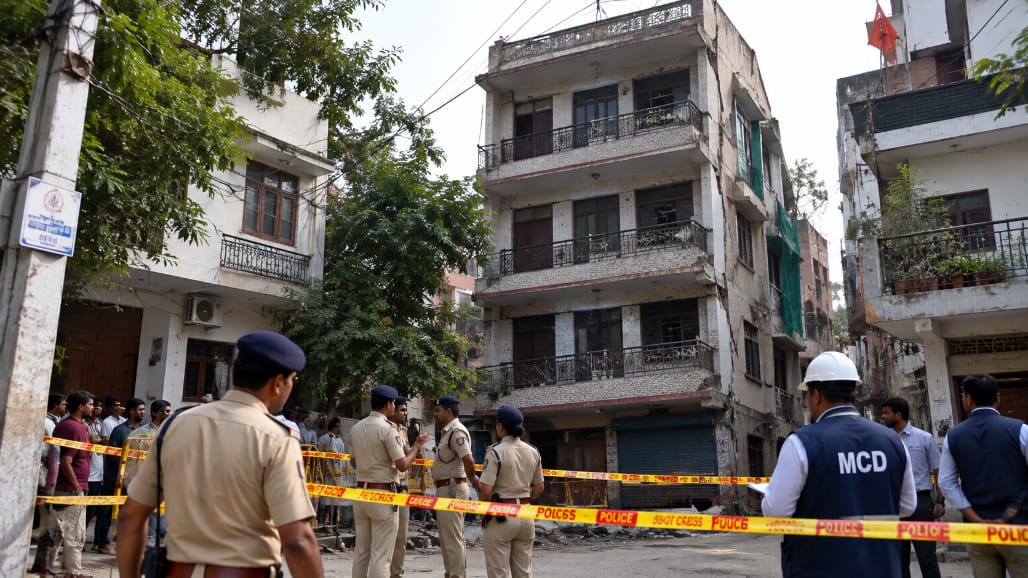 Four-Storey Building Develops Sudden Tilt In Delhi’s Shahda…