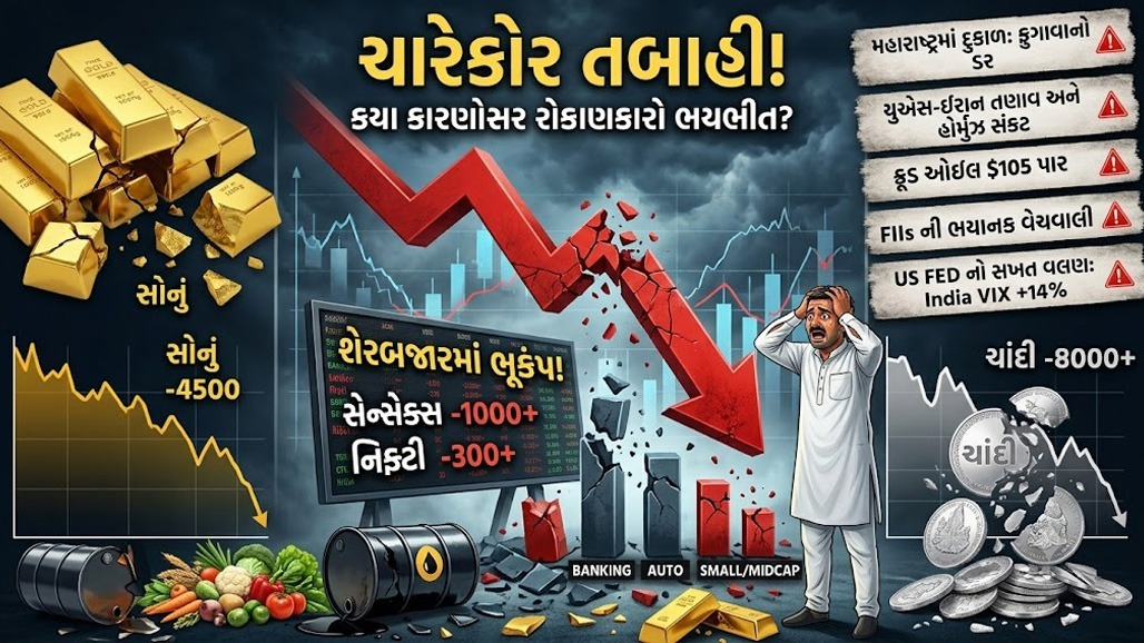 બ્લેક મંડે : સેન્સેક્સ-નિફ્ટી, સોના-ચાંદી.... જ્યાં જુઓ ત્યાં કડાકો, રોકાણકારો કેમ ભયભીત?