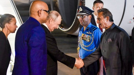 Putin Lands in Delhi for BRICS Summit, Set for Bilateral Talks with PM Modi