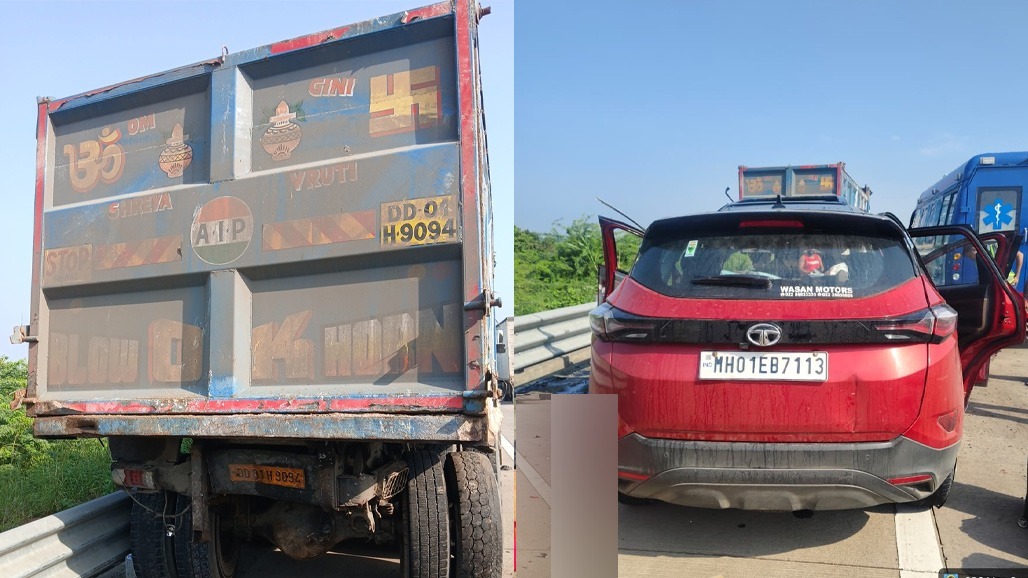 મુંબઈથી પાટણ દર્શન માટે જતા શ્રદ્ધાળુઓની કાર ડમ્પર સાથે ટકરાઈ, સુરતના કામરેજ નજીક એક્સપ્રેસ-વે પર 4ના મોત