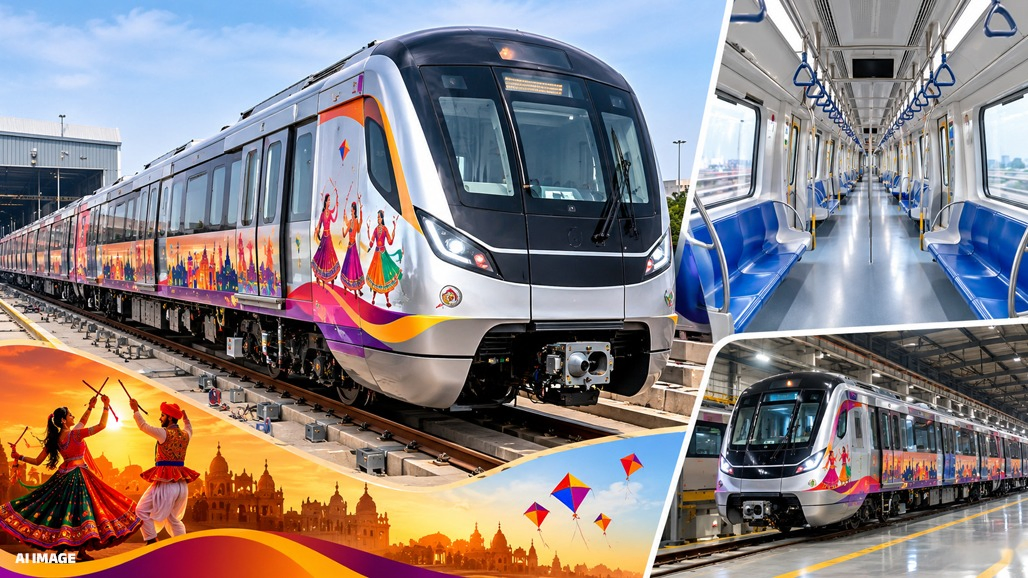 અમદાવાદમાં આવશે દેશની પ્રથમ સ્વદેશી ડ્રાઇવરલેસ મેટ્રો ટ્રેન: ગરબા અને ઉત્તરાયણની થીમ સાથે નવા વર્ષથી દોડશે નવી ટ્રેનો