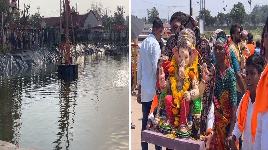 વિવિધ વિસ્તારોમાં આતશબાજી સાથે બાપ્પાનું વિસર્જન : વડોદરામાં બપોર સુધીમાં 2111 શ્રીજી પ્રતિમાઓનું વિસર્જન