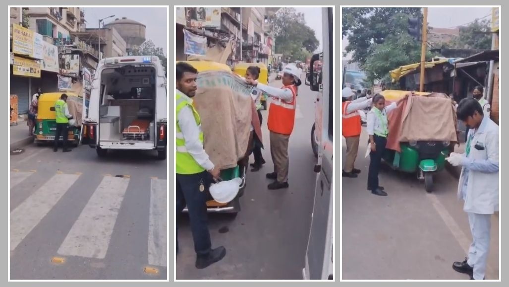 અમદાવાદ: ગોમતીપુરમાં ટ્રાફિક પોલીસે રસ્તા વચ્ચે રિક્ષાને ચાદરથી કવર કરી મહિલાની ડિલિવરી કરાવી, માતા અને શિશુ સુરક્ષિત