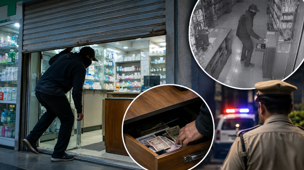 Shutter Lifted, Cash Gone: ₹43,500 Stolen From Navrangpura's Pharmacy Outlet