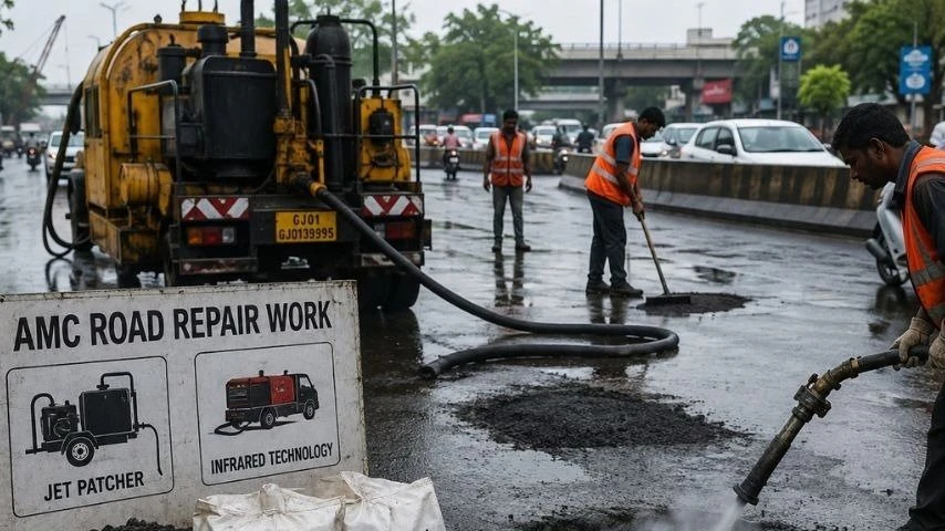 AMC Guarantee? Potholes Filled in July Wash Away in September After Fresh Rain in Ahmedabad