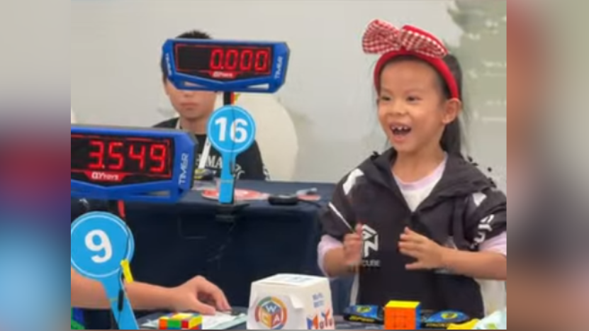 Six-Year-Old Chinese Girl Sets Women’s Rubik’s Cube World Record With 4.27-Second Average