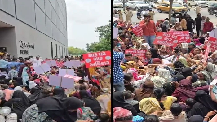 'Provide Houses or We Move into Commissioner's Home': 200 Chandola Demolition Victims Protest at Sabarmati Riverfront House