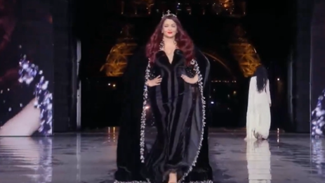 Aishwarya Rai Bachchan Turns Heads At Paris Fashion Week In Red Hair And Starry Cape Gown