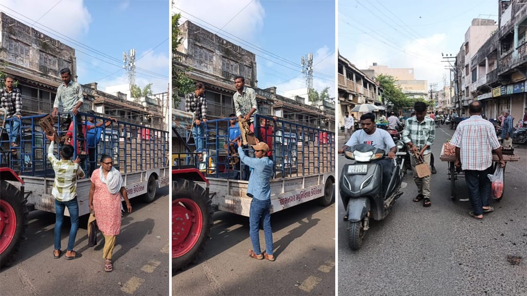 જામનગર શહેરમાં દીપક ટોકીઝથી દરબારગઢ સુધી મનપાની સવારની કાર્યવાહી