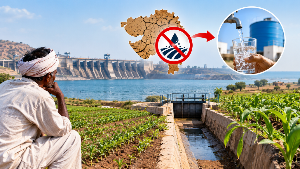 Gujarat Farmers Face Irrigation Water Cut As Government Reserves SAUNI Reservoirs For Drinking Water