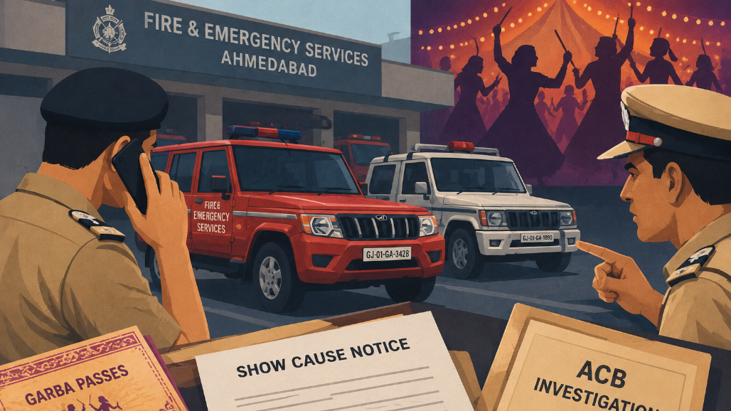 Ahmedabad Fire Brigade Row Over Garba Passes: DFO Swastik Jadeja Gets Show-Cause Notice, Seeks ACB Probe