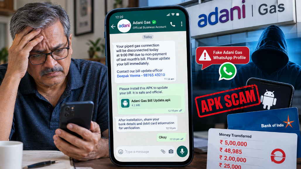 Ahmedabad Man Loses ₹7.74 Lakh In Fake Adani Gas Bill Scam After Installing APK
