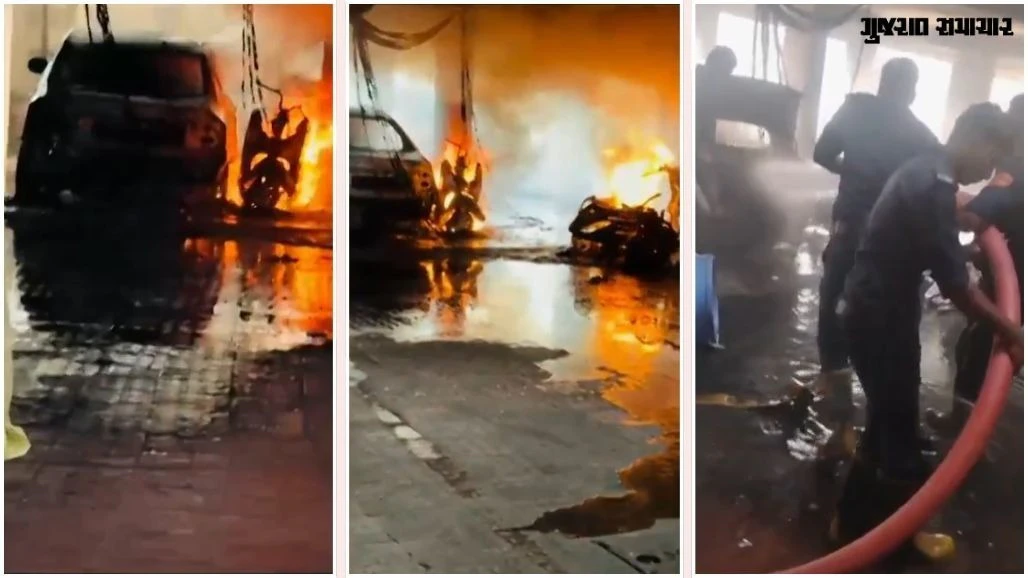 Surat E-Vehicle Explosion Sets Four Cars, Three Bikes Ablaze in Mota Varachha