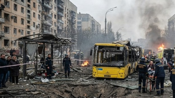 Russian Glide Strike on Ukraine Buses Kills 30, Injures 18