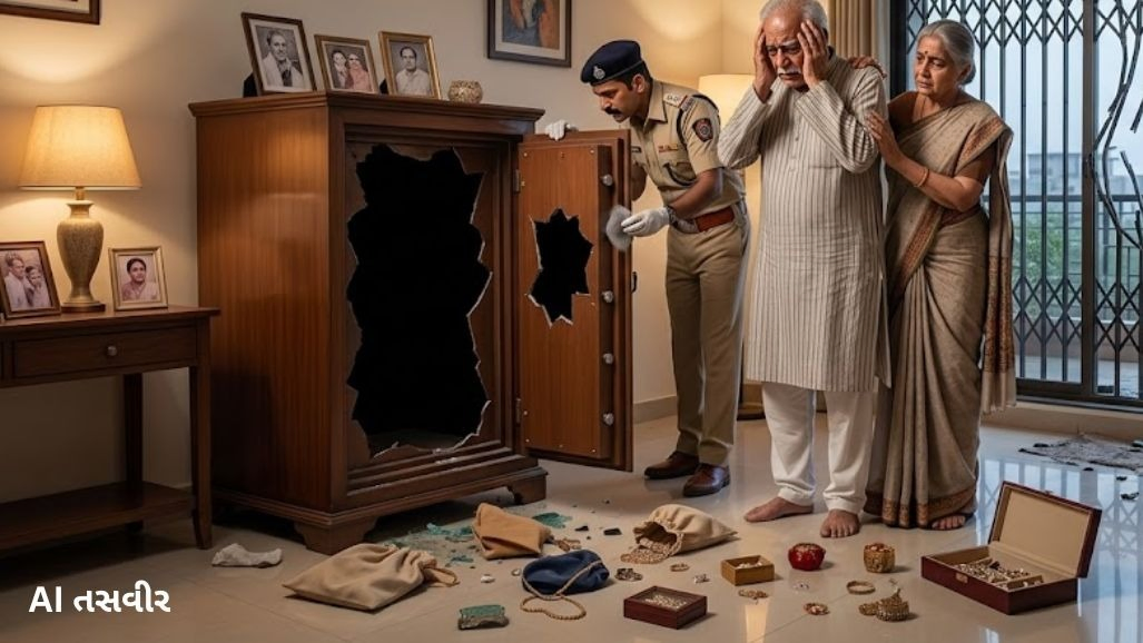 અમદાવાદ: સેટેલાઇટમાં દીકરીને મળવા અમેરિકા ગયેલા વૃદ્ધ દંપતીના બંધ મકાનમાં 16 લાખની ચોરી, ધાબાની ગ્રીલ તોડી અંદર ઘુસ્યા તસ્કરો