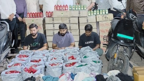 Ahmedabad Liquor Racket Busted: 2,736 Bottles Smuggled in Cardboard Boxes Hidden Among Old Clothes, Three Arrested