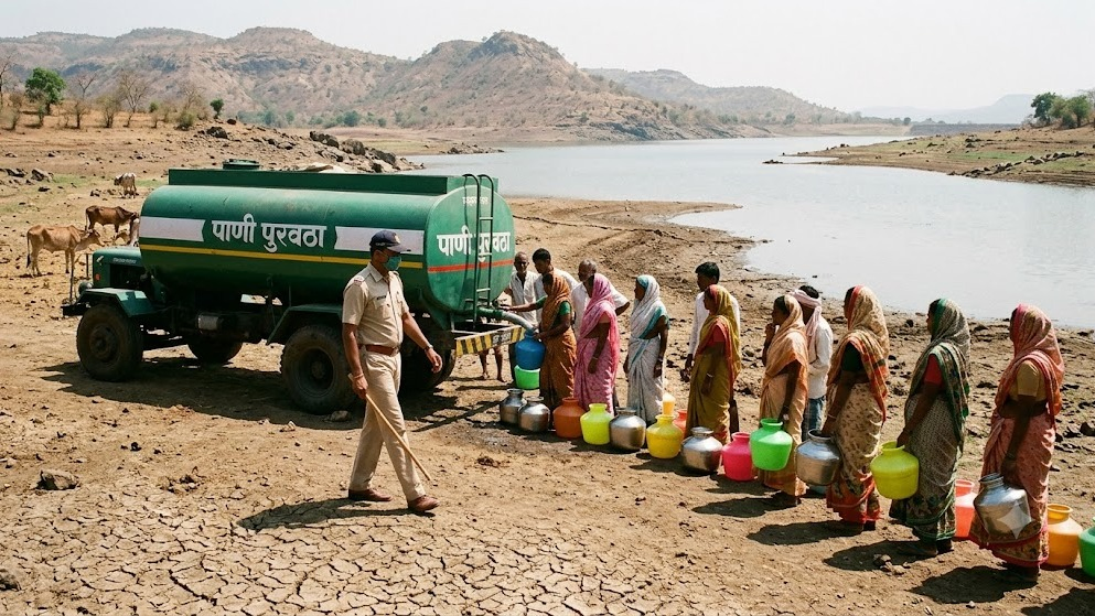 SEVERE DROUGHT: Statewide Rationing, Police Patrols as Maharashtra Reservoir Storage Plunges to 28% After Deficit Monsoon