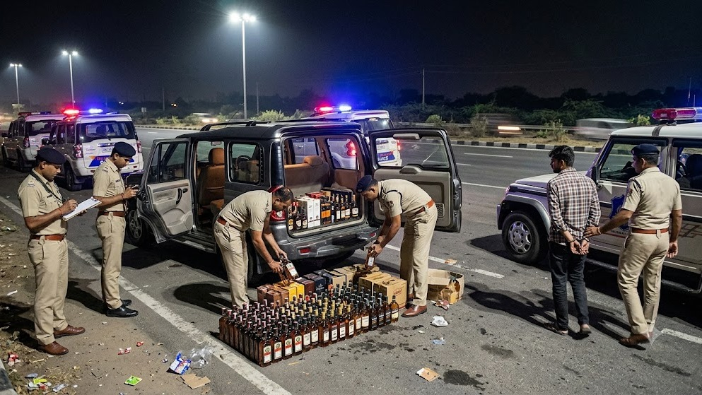 1,200 Liquor Bottles Seized Near Sanathal; Ahmedabad Police Arrest Driver