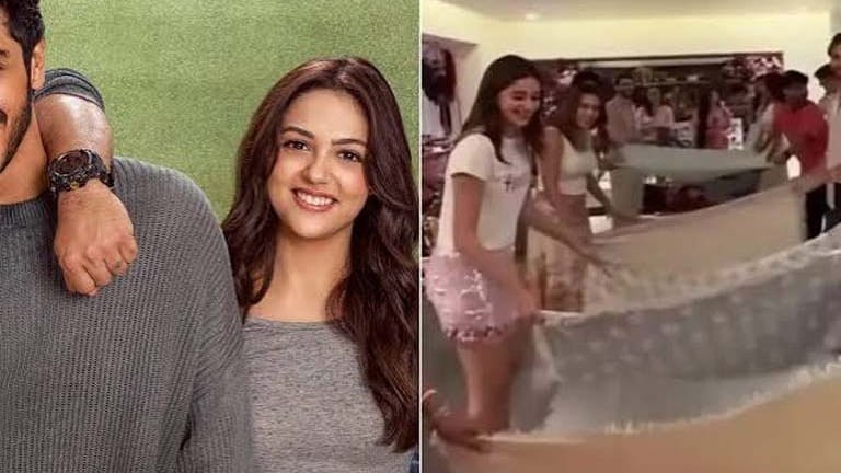 અનીત પડ્ડા અને અહાન પાંડે ચંકી પાંડેના ઘરે અલ્લાનાના બેબી શાવરમાં જોડાયા