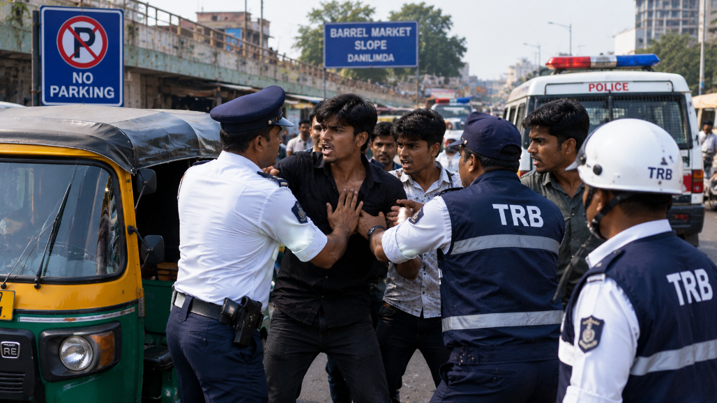 Ahmedabad: Auto-Rickshaw Parking Row Turns Into Scuffle With Traffic Police In Danilimda