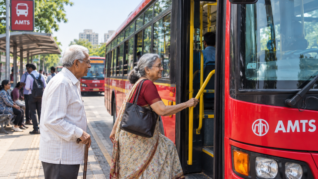 AUDA Senior Citizens to Get Free Travel on AMTS Buses in Ahmedabad